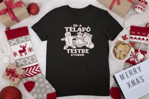 Télapó testre gyúrok fekete póló