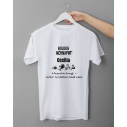 Boldog Névnapot Cecília női fehér póló