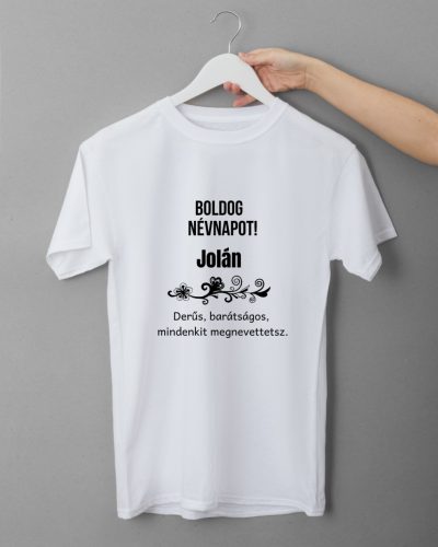 Boldog Névnapot Jolán női fehér póló