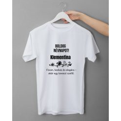 Boldog Névnapot Klementina női fehér póló