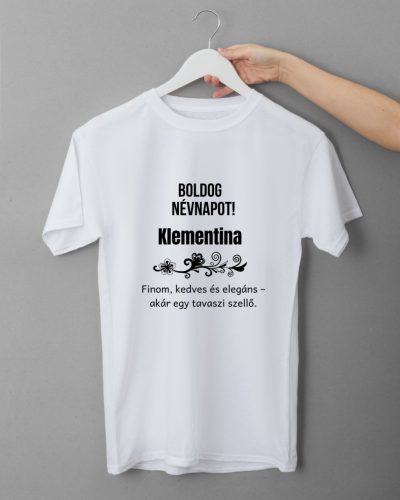 Boldog Névnapot Klementina női fehér póló