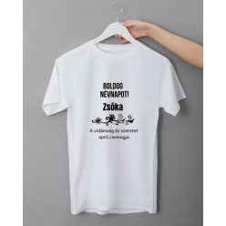 Boldog Névnapot Zsóka női fehér póló