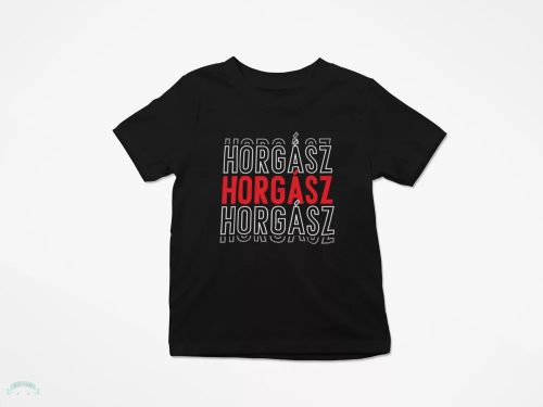 Horgász   gyerek póló fekete