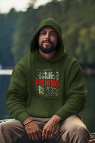 Fishing unisex kapucnis military pulóver