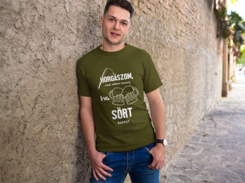 Horgászom,csak akkor zavarj férfi military póló