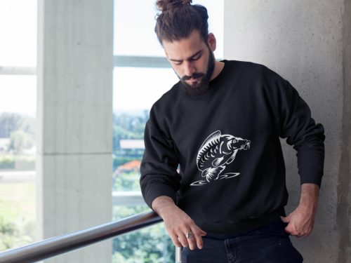 Ponty mintás unisex pulóver fekete
