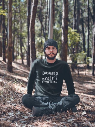 Evolution of fisherman unisex pulóver fekete