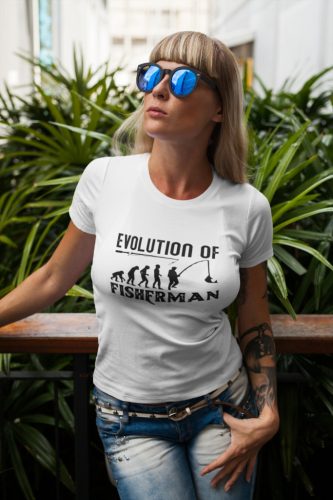 Evolution of fisherman női fehér póló