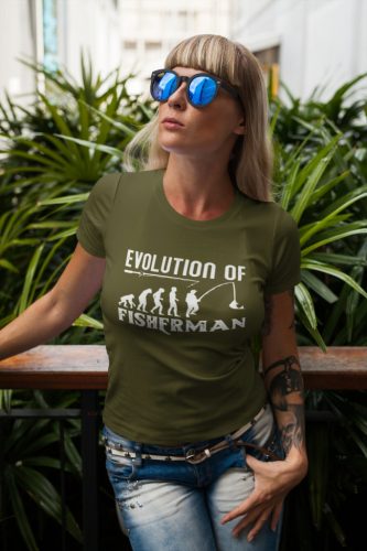 Evolution of fisherman női military póló