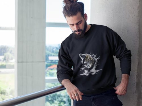 Ponty mintával unisex pulóver fekete