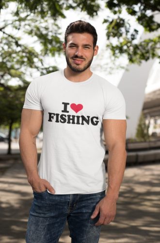 Love fishing férfi fehér póló