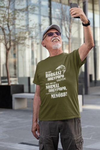Én egy horgász nagypapa férfi military póló