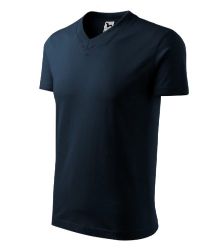 V-neck póló unisex tengerészkék S