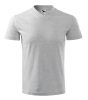 V-neck póló unisex világosszürke melírozott S