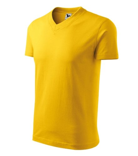 V-neck póló unisex sárga S