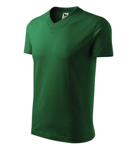 V-neck póló unisex üvegzöld M