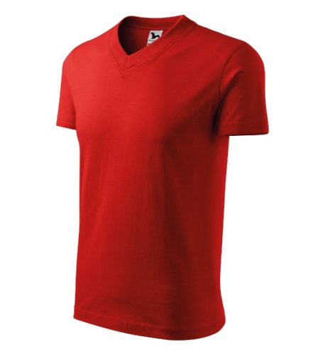 V-neck póló unisex piros S