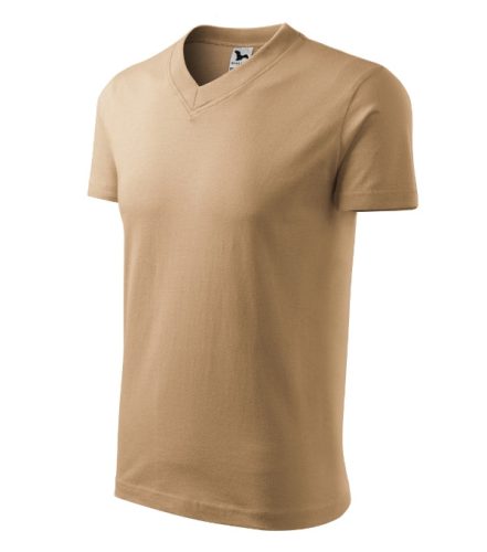 V-neck póló unisex homok S