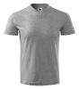 V-neck póló unisex sötétszürke melírozott S