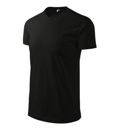 Heavy V-neck póló unisex fekete M