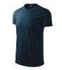 Heavy V-neck póló unisex tengerészkék S