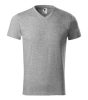 Heavy V-neck póló unisex sötétszürke melírozott M