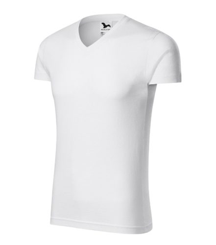 Slim Fit V-neck póló férfi fehér S