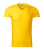 Slim Fit V-neck póló férfi sárga S