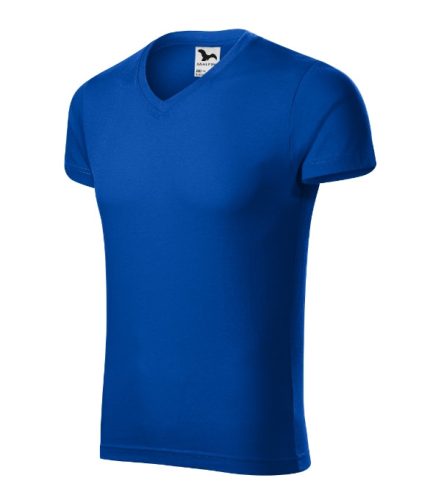 Slim Fit V-neck póló férfi királykék XL