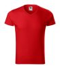 Slim Fit V-neck póló férfi piros S