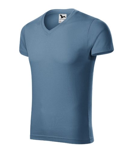 Slim Fit V-neck póló férfi farmerkék L