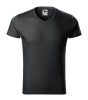 Slim Fit V-neck póló férfi ébenszürke S