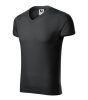 Slim Fit V-neck póló férfi ébenszürke 3XL