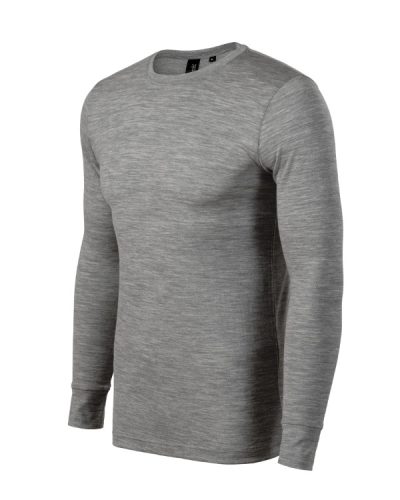 Merino Rise LS póló férfi sötétszürke melírozott 2XL