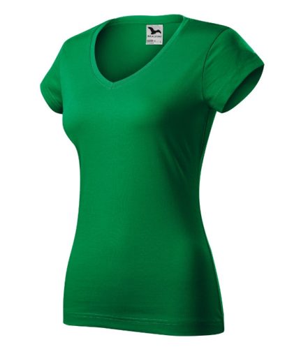 Fit V-neck póló női fűzöld S