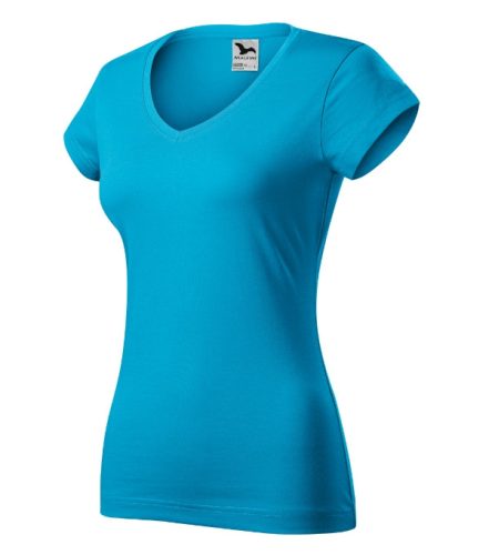 Fit V-neck póló női türkiz M