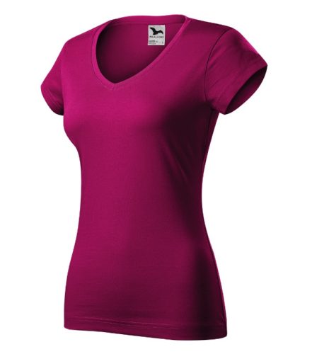 Fit V-neck póló női fukszia XS