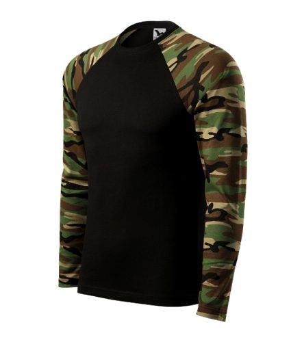 Camouflage LS póló unisex barna terepszín S