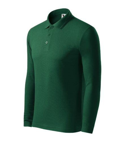 Pique Polo LS galléros póló férfi dark green M