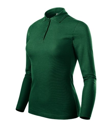 Pique Polo LS galléros póló női dark green M