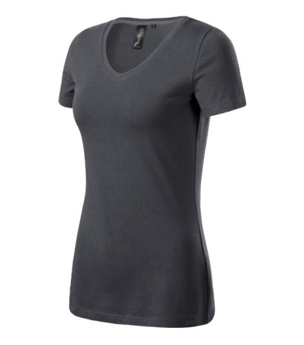 Action V-neck póló női light anthracite L