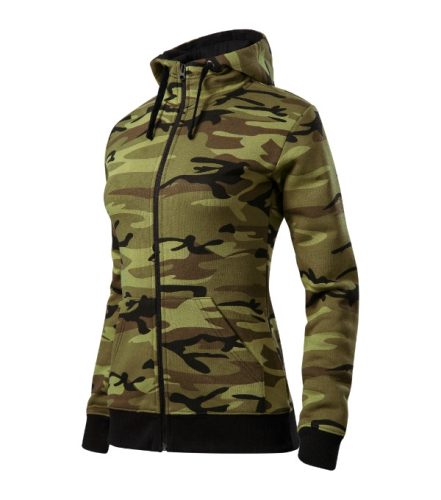 Camo Zipper felső női zöld terepszín S