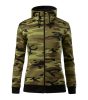 Camo Zipper felső női zöld terepszín S