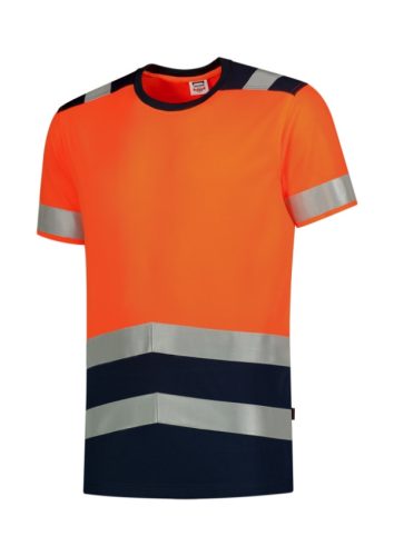 T-Shirt High Vis Bicolor póló unisex fluoreszkáló narancssárga S