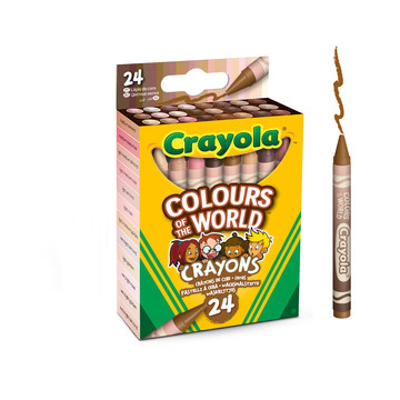 Crayola: Sokszínű Világ, bőrszín árnyalatok zsírkréta készlet - 24 db-os