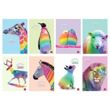 Pigna: Animal Rainbow vonalas füzet, A4 - többféle