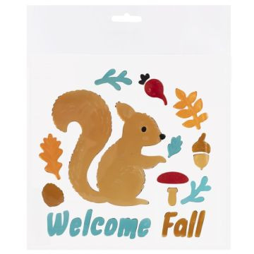 Mókus és Welcome Fall felirat ablakzselé szett