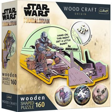 Trefl Puzzle Wood Craft: Star Wars, A Mandalóri és Grogu - 160 darabos puzzle fából