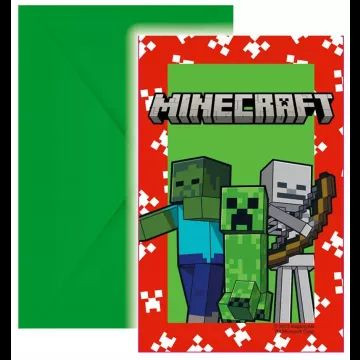 Minecraft: Meghívó borítékkal - 6 db-os