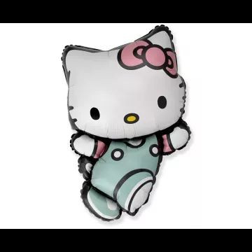 Hello Kitty alakú fólia lufi - 74 x 49 cm